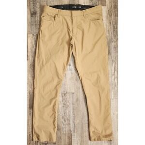 Nike Dri-FIT UV Chino Golf Pants Mens 35x32 Khaki Tan Waist Grip Athleisure